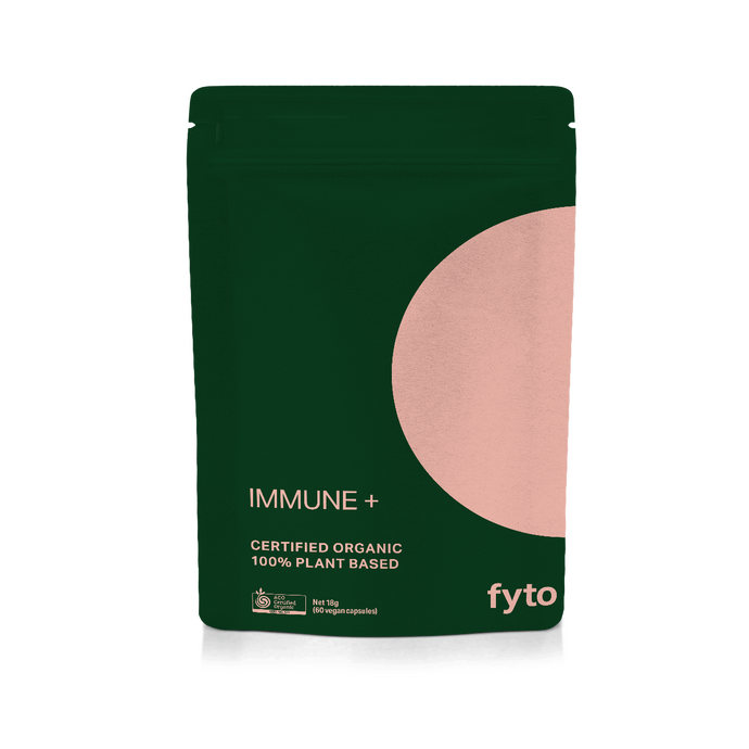 IMMUNE+ <br />Certified Organic <br />100% Plant based<br />60 capsules